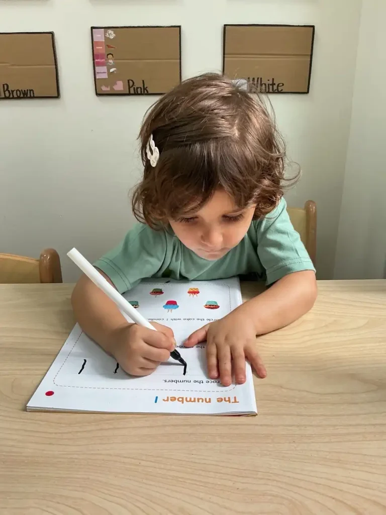 Baby boy learning maths