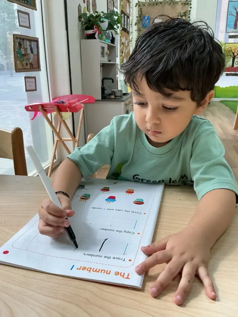 Baby boy learning