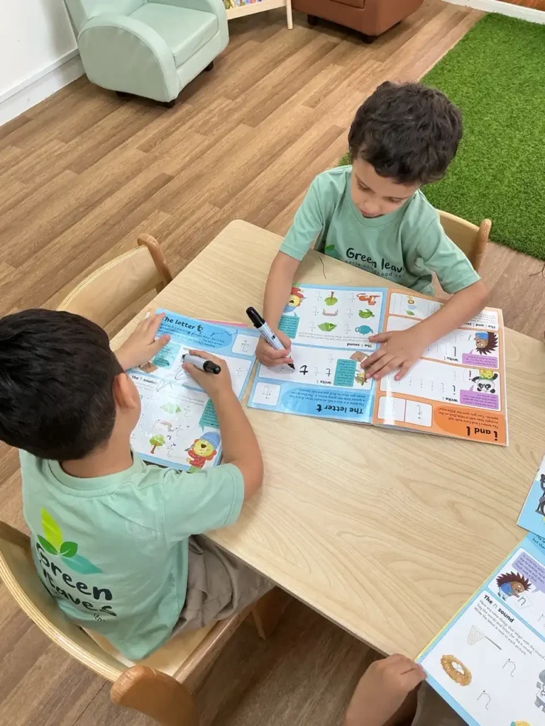 Baby boys learning
