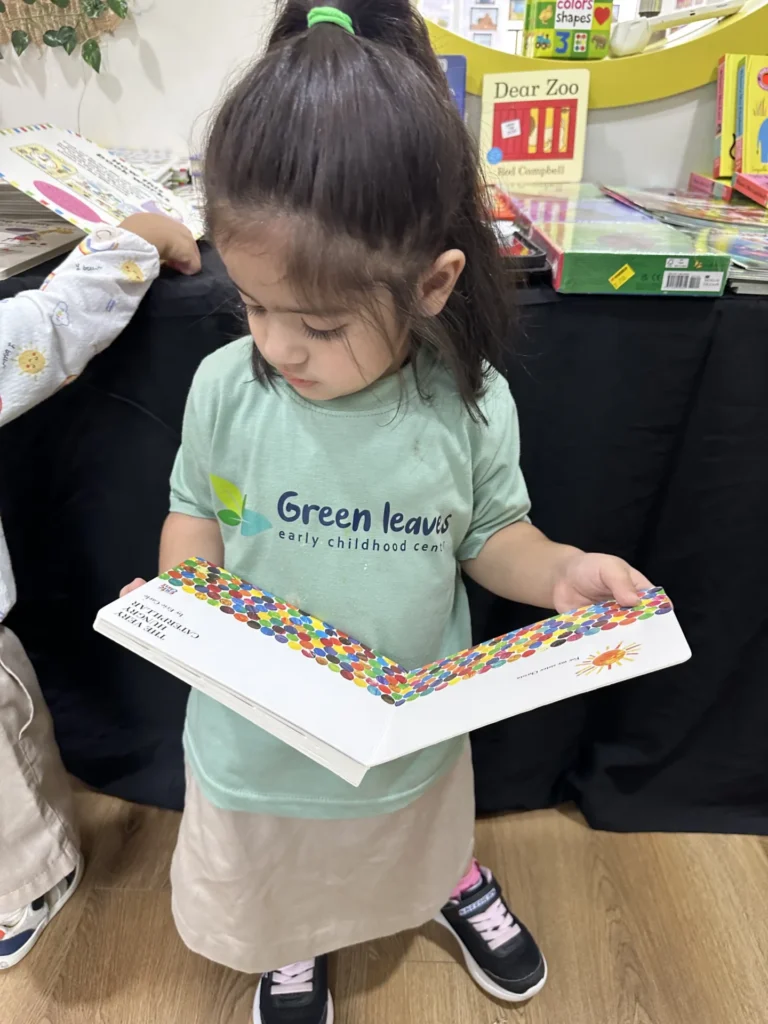 Baby girl reading