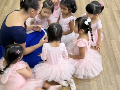 Toddlers practicing dance in Child Care Center